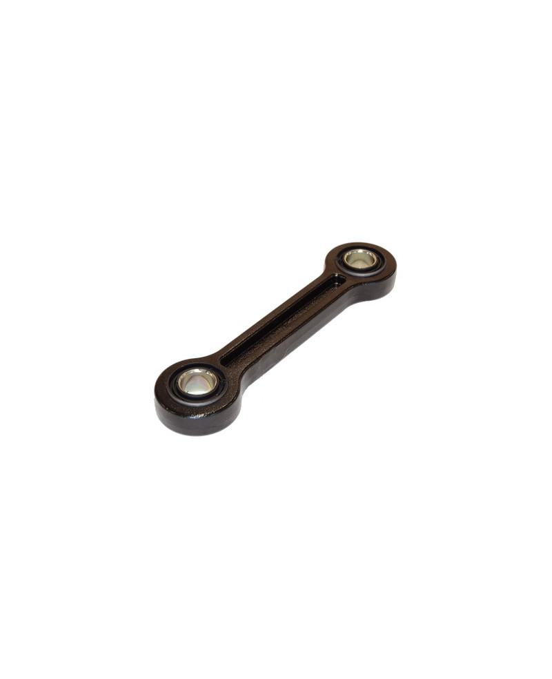 Link, stabilizer with bushings