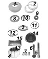 Repair kit axle rod with with ball bolt