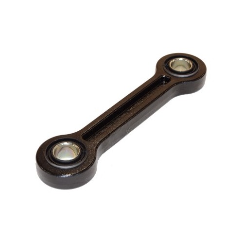 Link, stabilizer with bushings