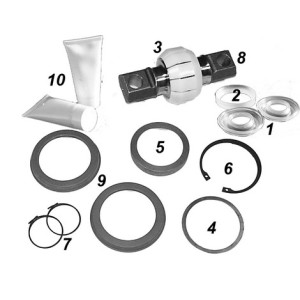 Repair kit triangular torque rod for outer joint, with pivot pin