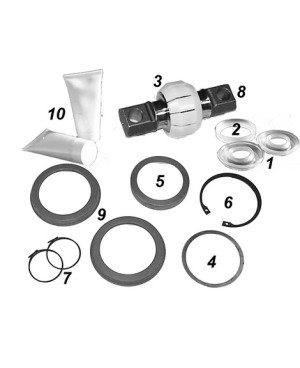 Repair kit triangular torque rod for outer joint, with pivot pin